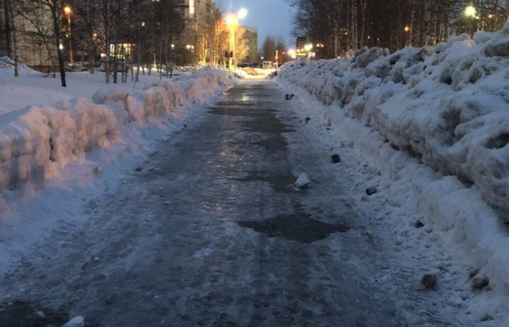 тротуар зимой
