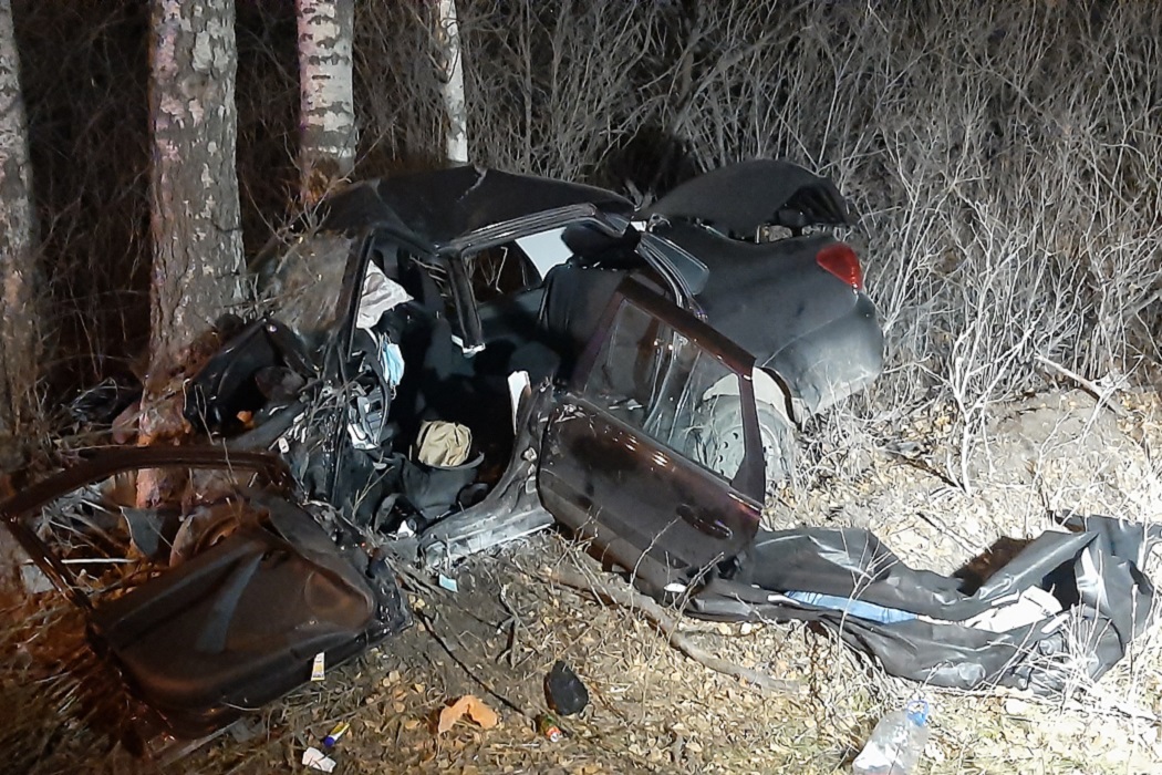 В Екатеринбурге женщина за рулём Datsun врезалась в дерево и погибла