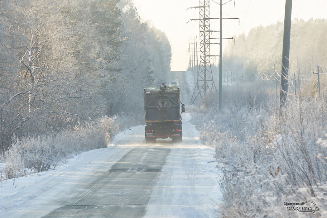 Зима снег мороз ломовоз мусоровоз дорога