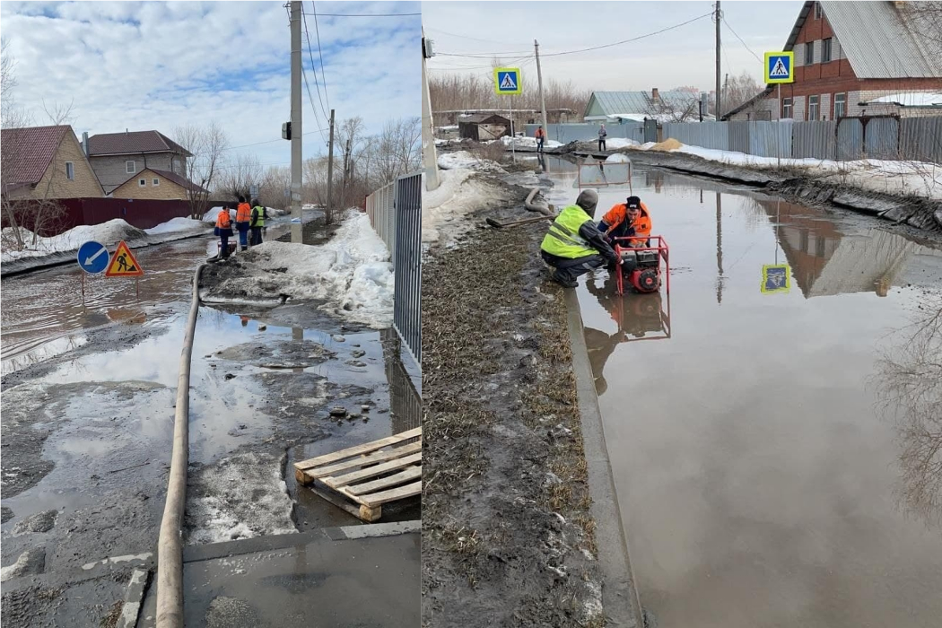 Затопленную дорогу в микрорайоне ШаголЧВВАКУШ начали откачивать