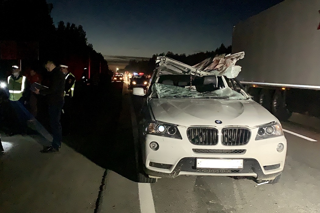 На ЕКАД в ДТП со сбитым водителем Opel лосём погиб водитель BMW X3