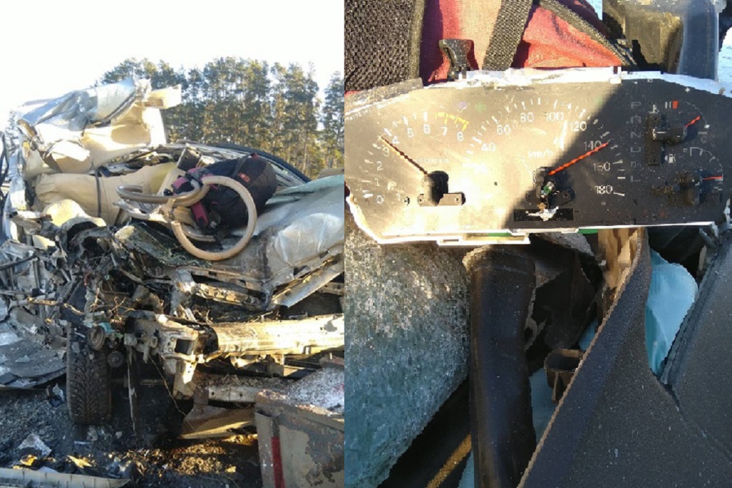 Под Тюменью погиб водитель «Мицубиси», на скорости влетевший в грузовик