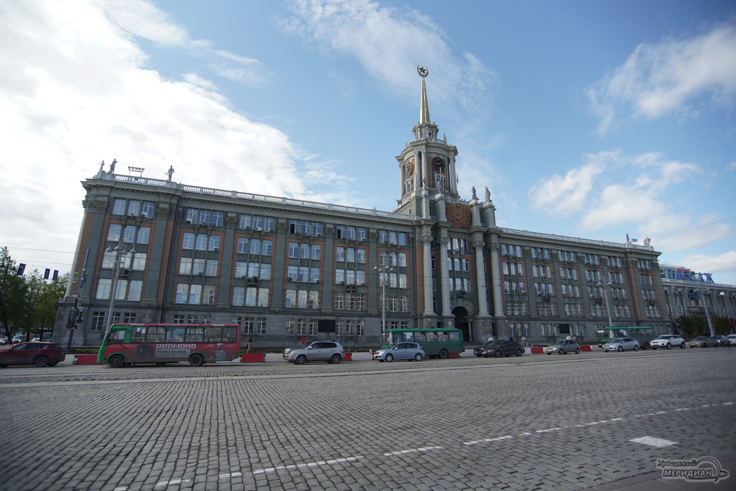 В Екатеринбурге спилили 30-летние голубые ели у здания мэрии