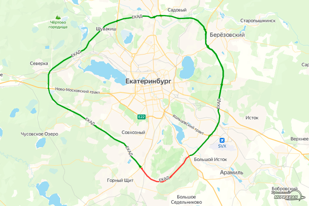 В Свердловской области на строительство ЕКАД длинною 91,3 км ушло почти 30 лет