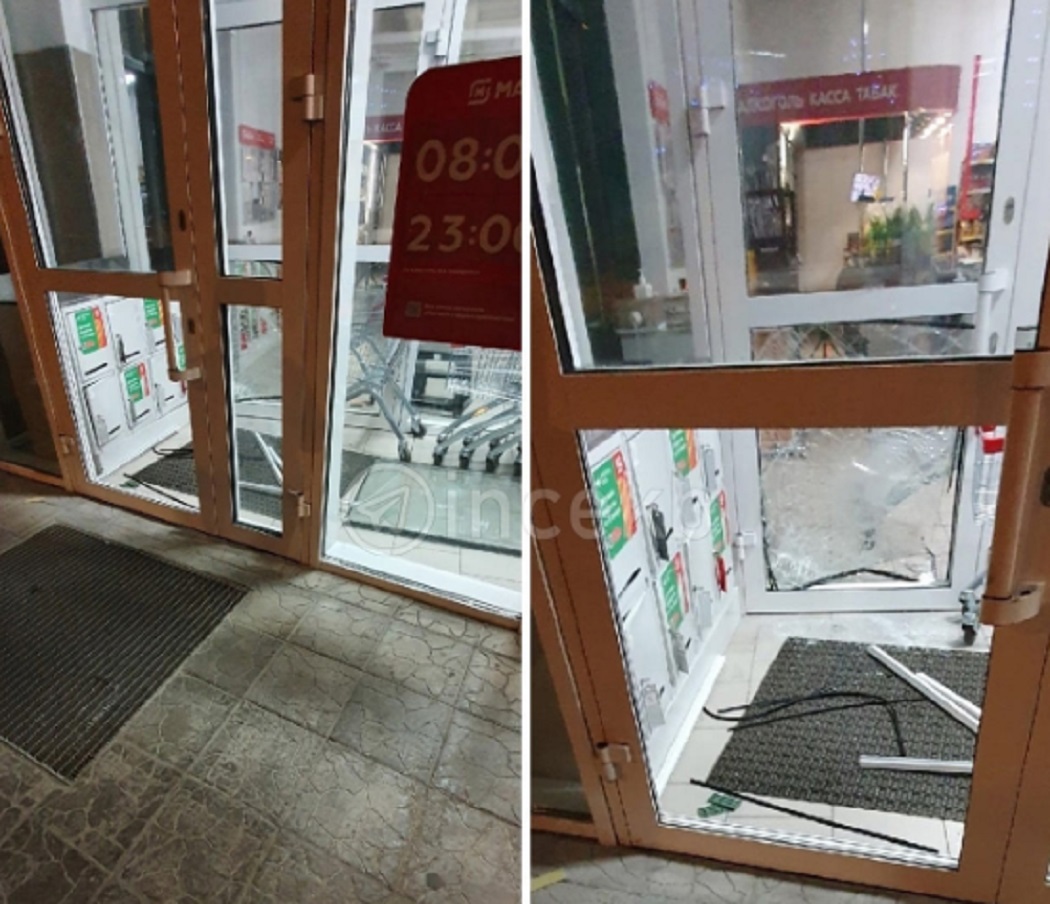 В Екатеринбурге неизвестные разбили стёкла в «Магните» и «Кировском»