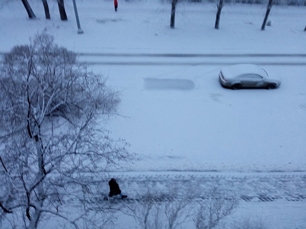 Екатеринбург засыпало снегом утром 14 марта после оттепели