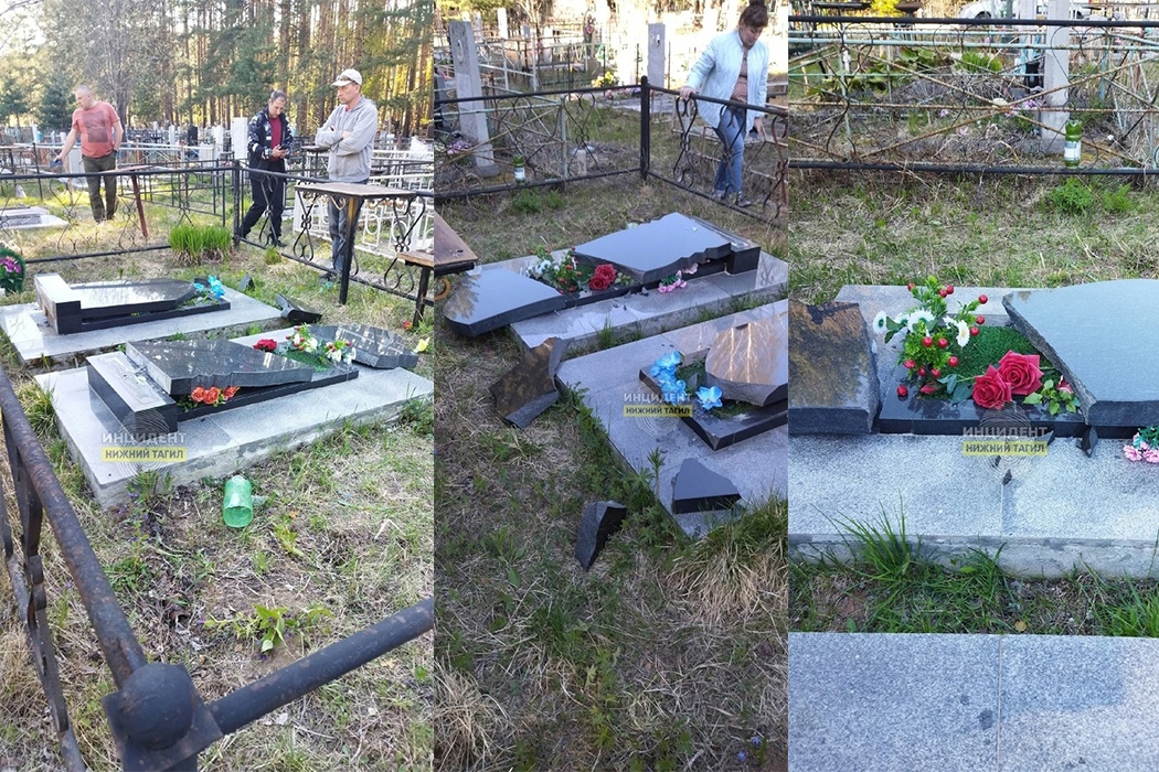 Вандалы разбили 15 надгробий на Рогожинском кладбище Нижнего Тагила